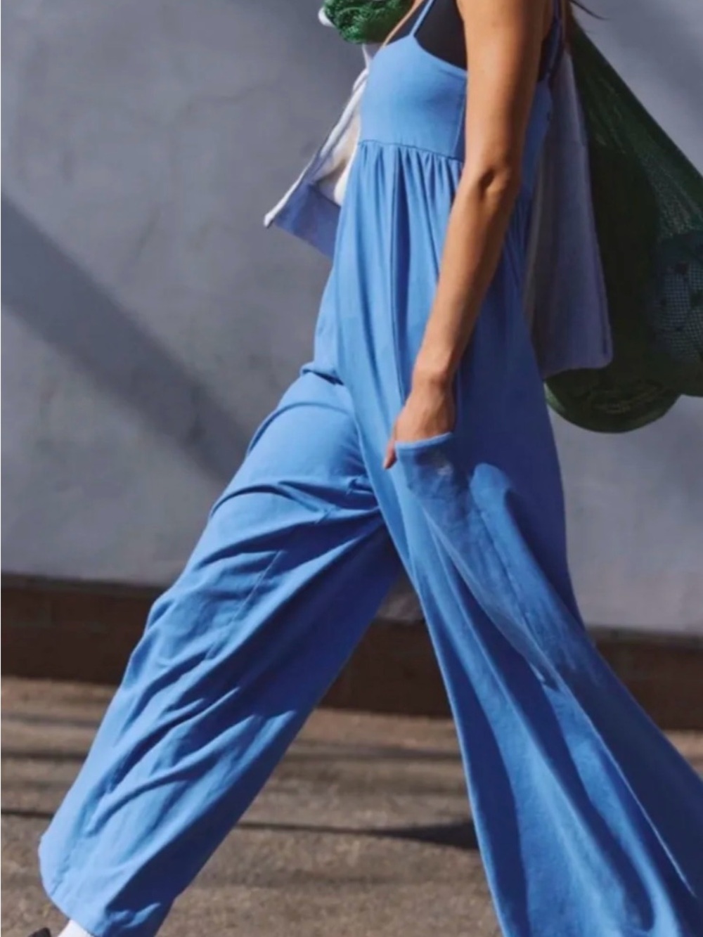 FP Movement by Free People Relaxed Wide-Leg Jumpsuit in Sky Blue